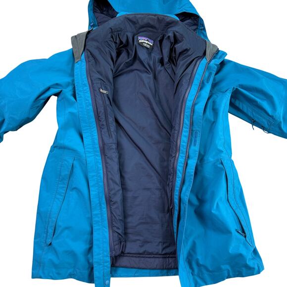 Patagonia 3 in 1 Snowshot Recco H2No Jacket Blk Waterproof w/Zip-In Liner Mens M - Picture 1 of 16